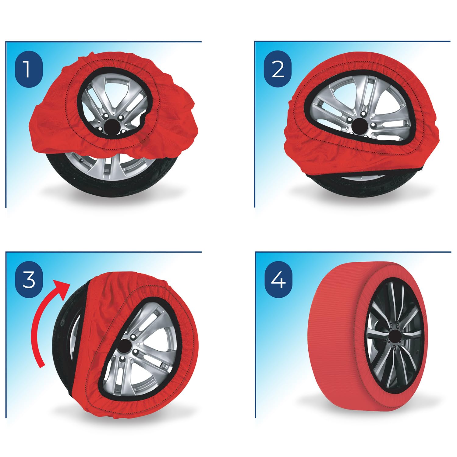 CALZE DA NEVE OMOLOGATE AUTO TAGLIA M PER ACTIVE SERIES PNEUMATICI 195/55R15 195/55/15