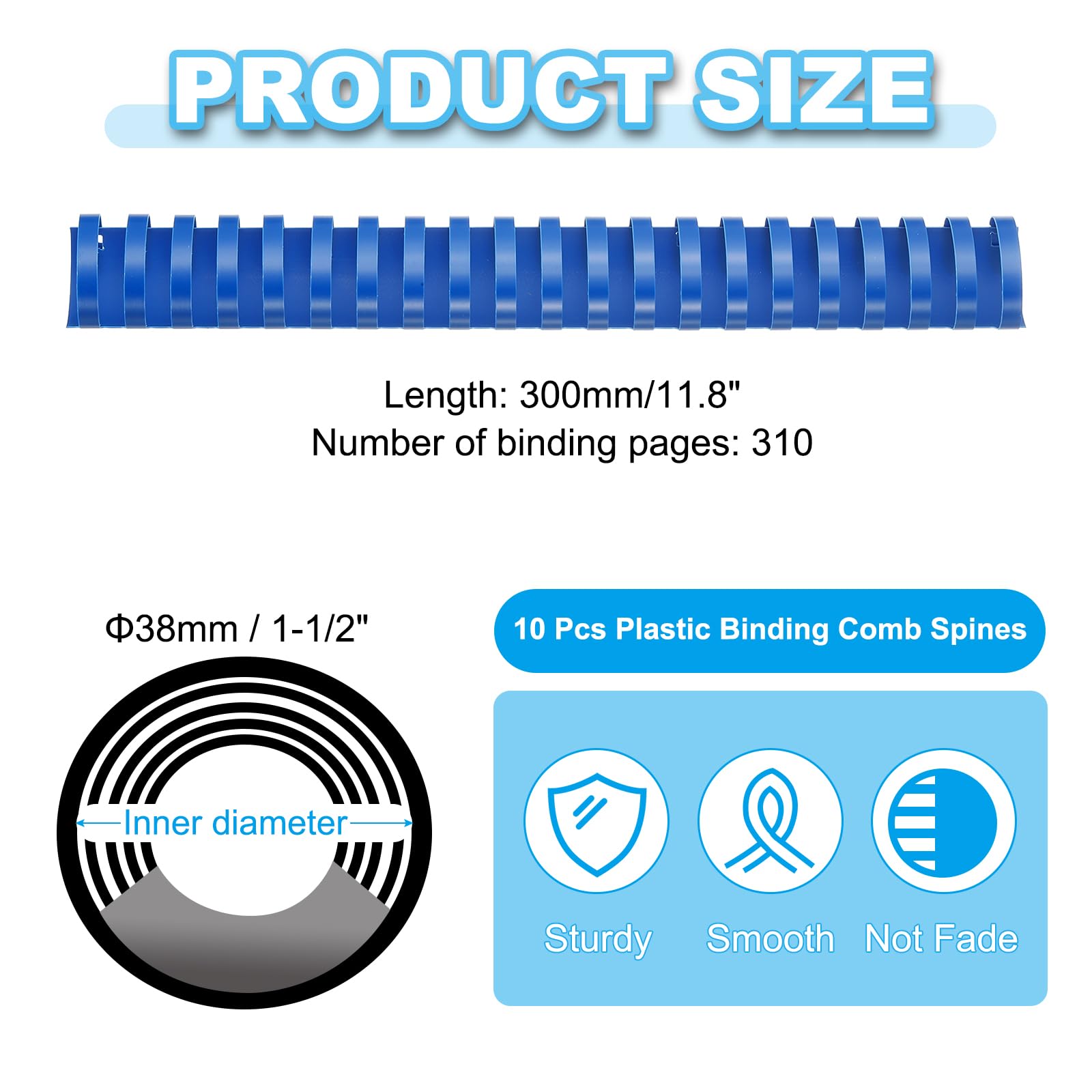 PATIKIL 38mm (1-1/2") Plastic Binding Combs - Image 2