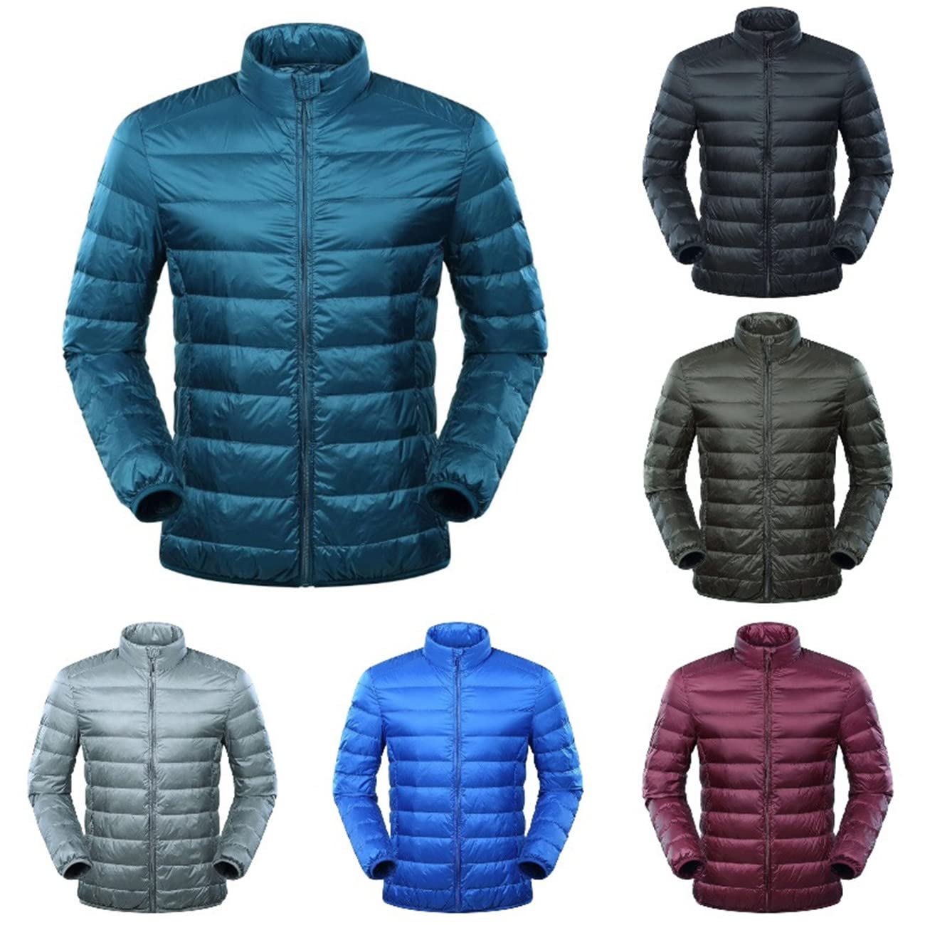 Piumino leggero da uomo giacca a vento giacca leggera piuma, N-5923 C, Large