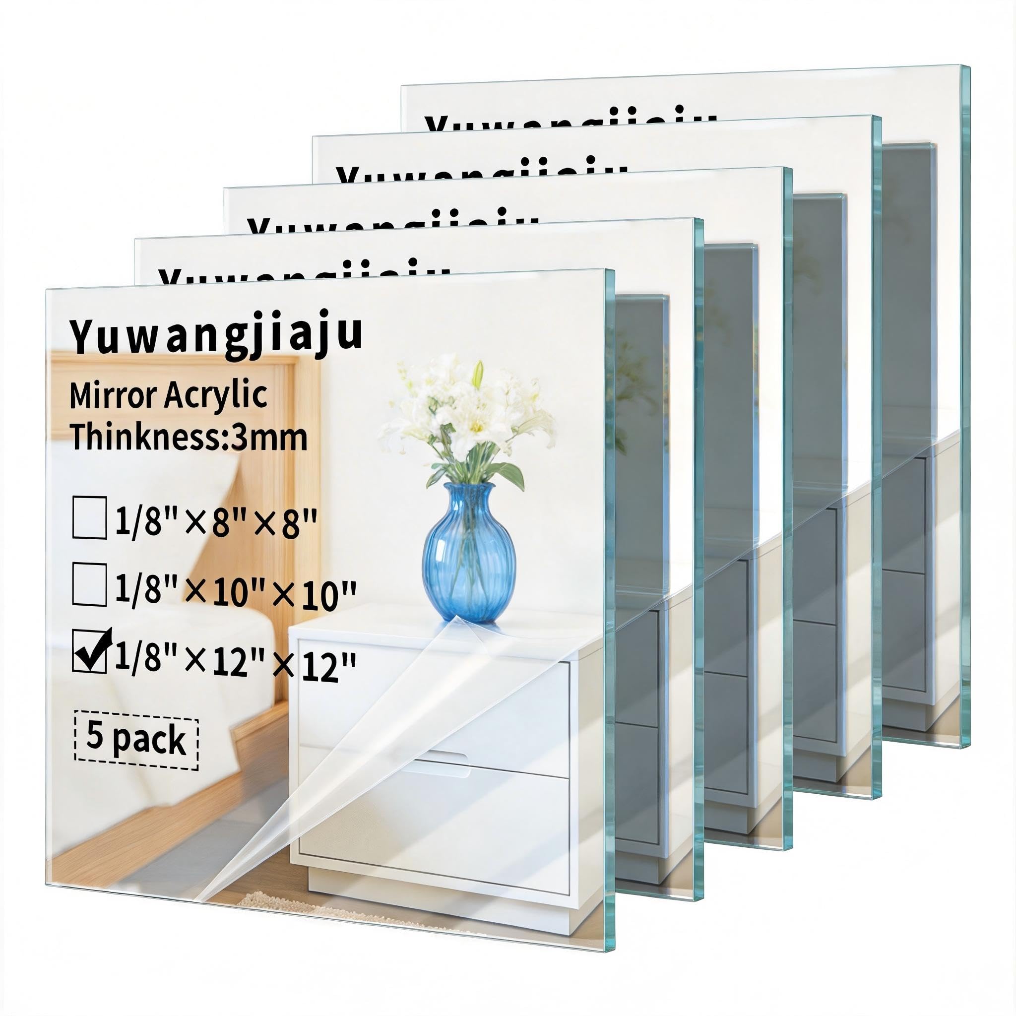 Pink Acrylic Mirror Sheets - 5 Pack for Crafts & Decor -14