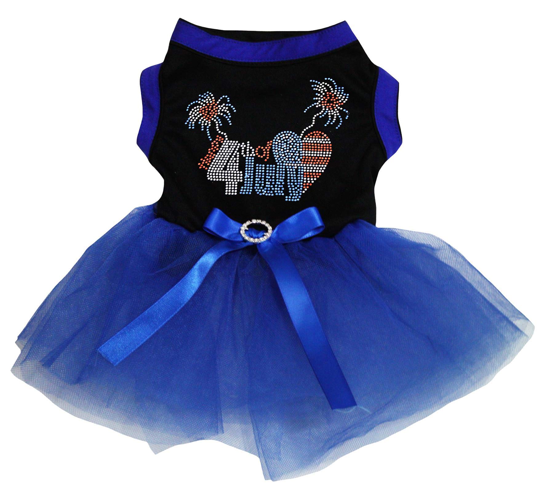 Robe pour chien strass motif cœur noir bleu vêtement grand chien XXXL