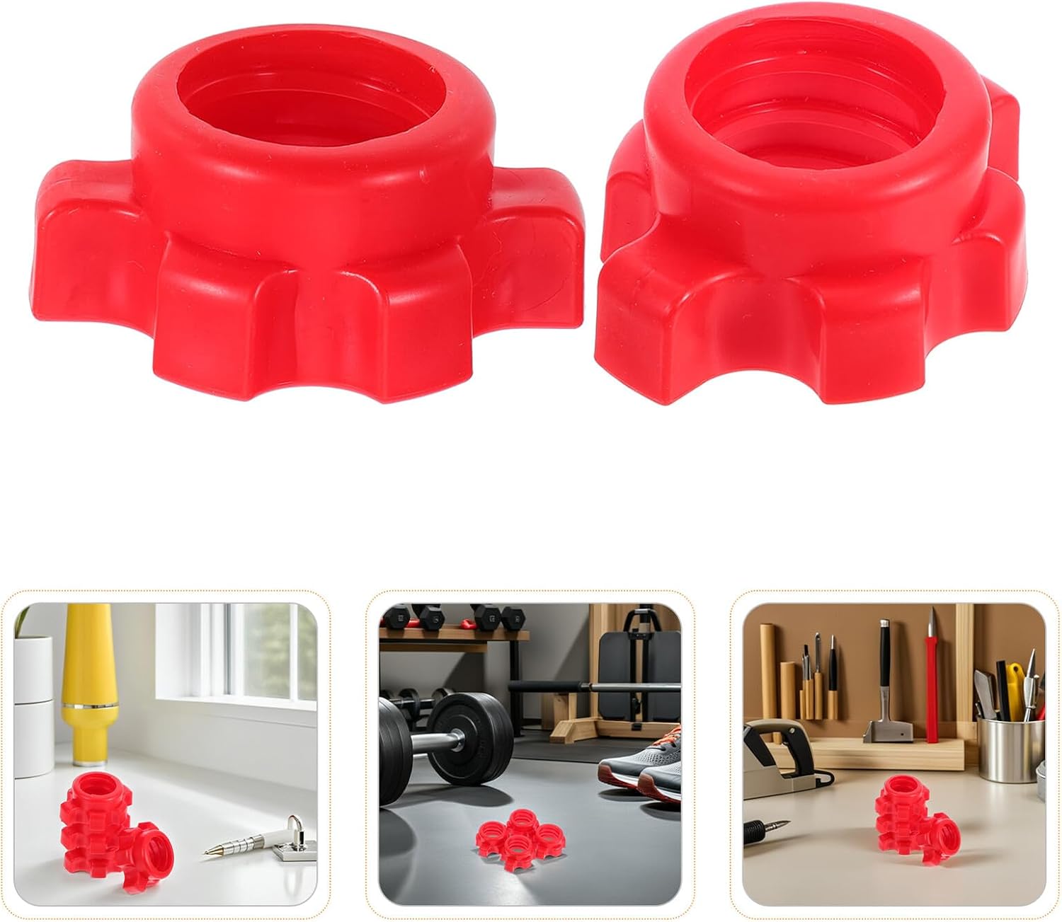 VICASKY 12pcs Spinlock Dumbbell Collars Plastic Hexagonal Nuts Anti-Slip Weight Lifting Exercise Machine Attachments for Home Fitness Training