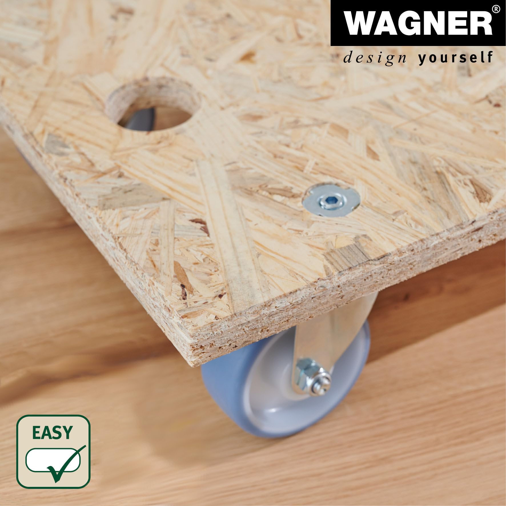 WAGNER Carrello da trasporto MM 1173 I 57,5 x 30 cm I ruote di trasporto a scorrimento facile- per carichi pesanti I portata 250 kg I protezione del pavimento - 20117301