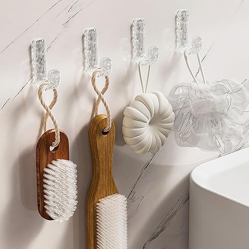 Miniatura 3 de Ganchos de pared adhesivos acrílicos para colgar toallas, sombreros, llaves, abrigos, ganchos para puerta delantera, escritorio, baño, cocina, sala