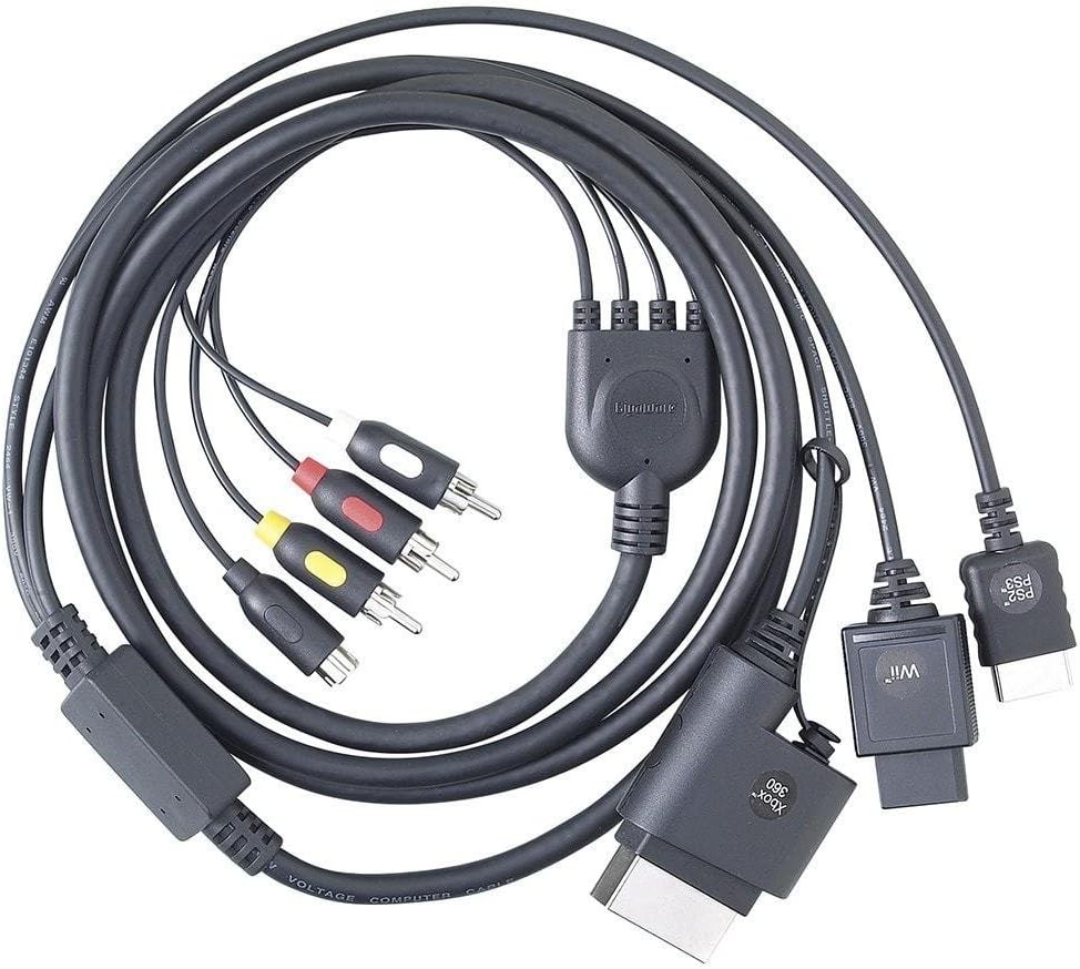 Gigaware Universal RCA Composite/S-Video Gaming Video Cable for PS3, PS2, Xbox 360 and Nintendo Wii