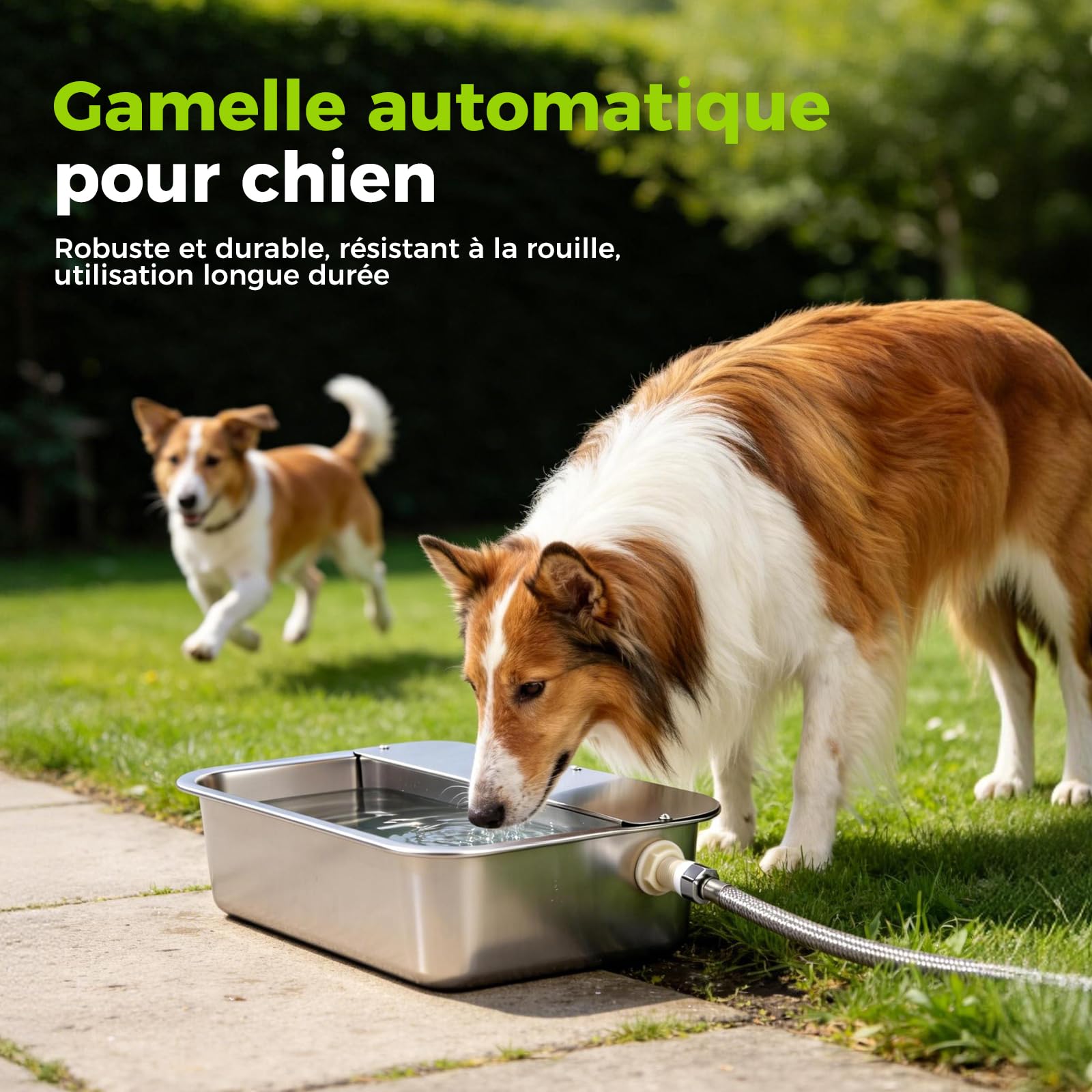 Abreuvoir Automatique pour Chiens, Distributeur ExtéRieur en Acier Inoxydable de 11 litres pour Grands Chiens, Chevaux, Canards, Poulets et BéTail (39 X 29 Cm)