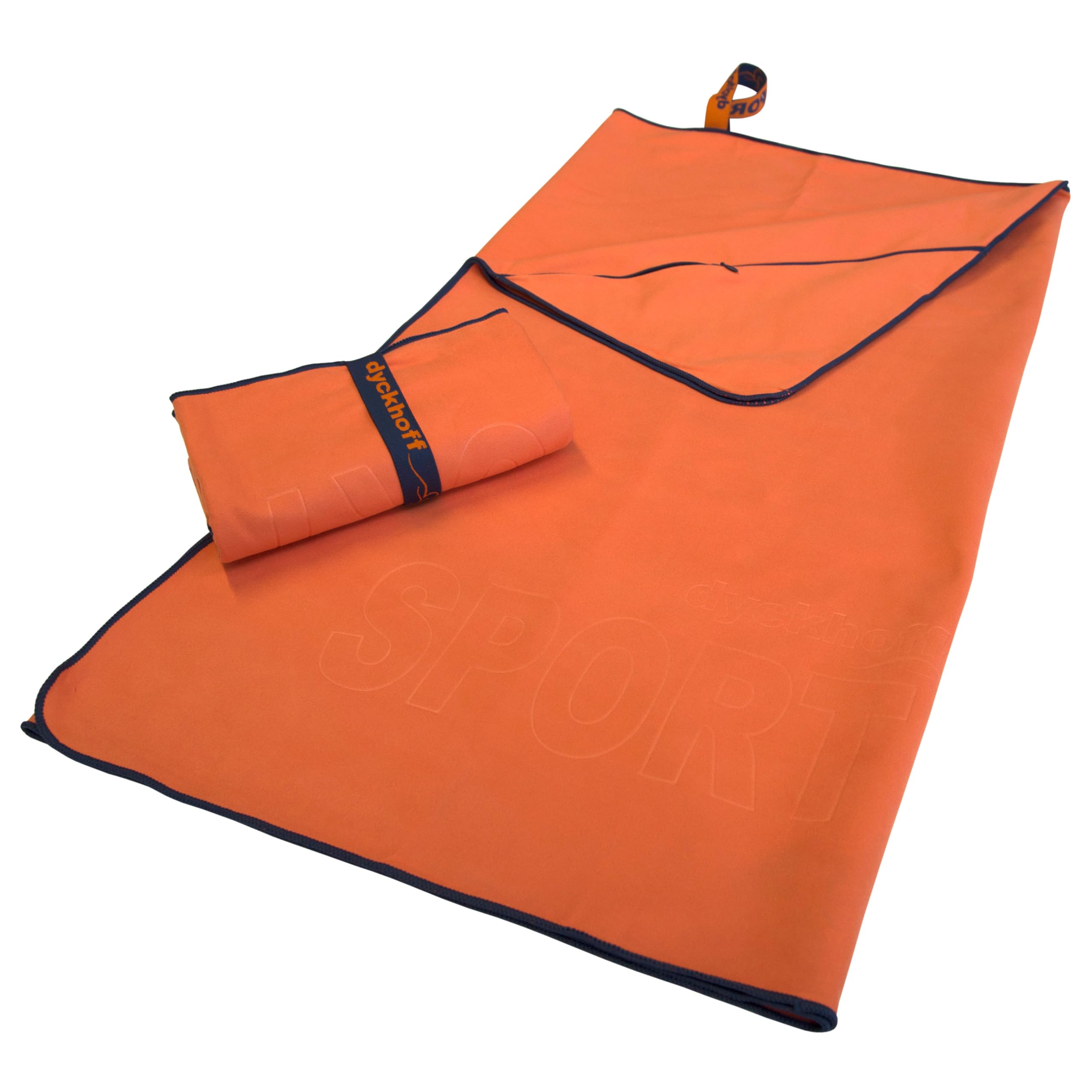 Serviette sport microfibre orange fini les mauvaises odeurs de gym 60x120