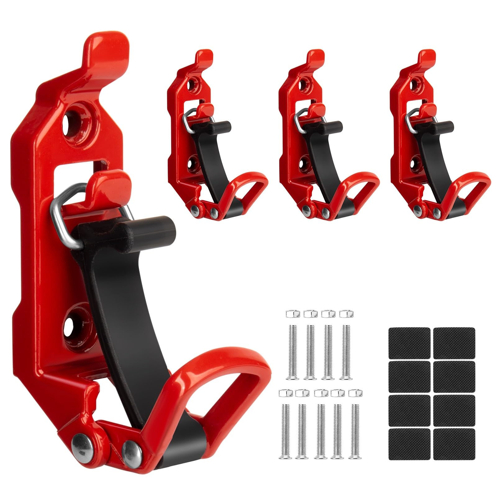 EROOSY Schaufelhalterung 4 Stück - Dachträger Zubehör Metall Gummi Rot