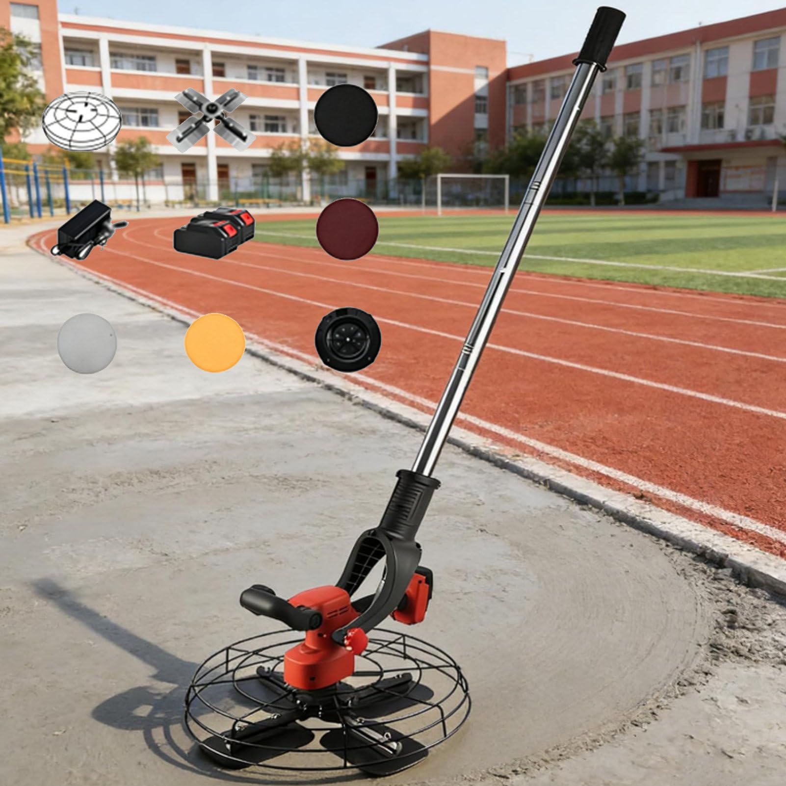 Pvxa Electric Walk Behind Trowel,6 Variable Speed, Electric Trowel Machine Concrete Power Trowel, 280-2800 RPM, for Compaction,Finishing, Polishing 20000mAh