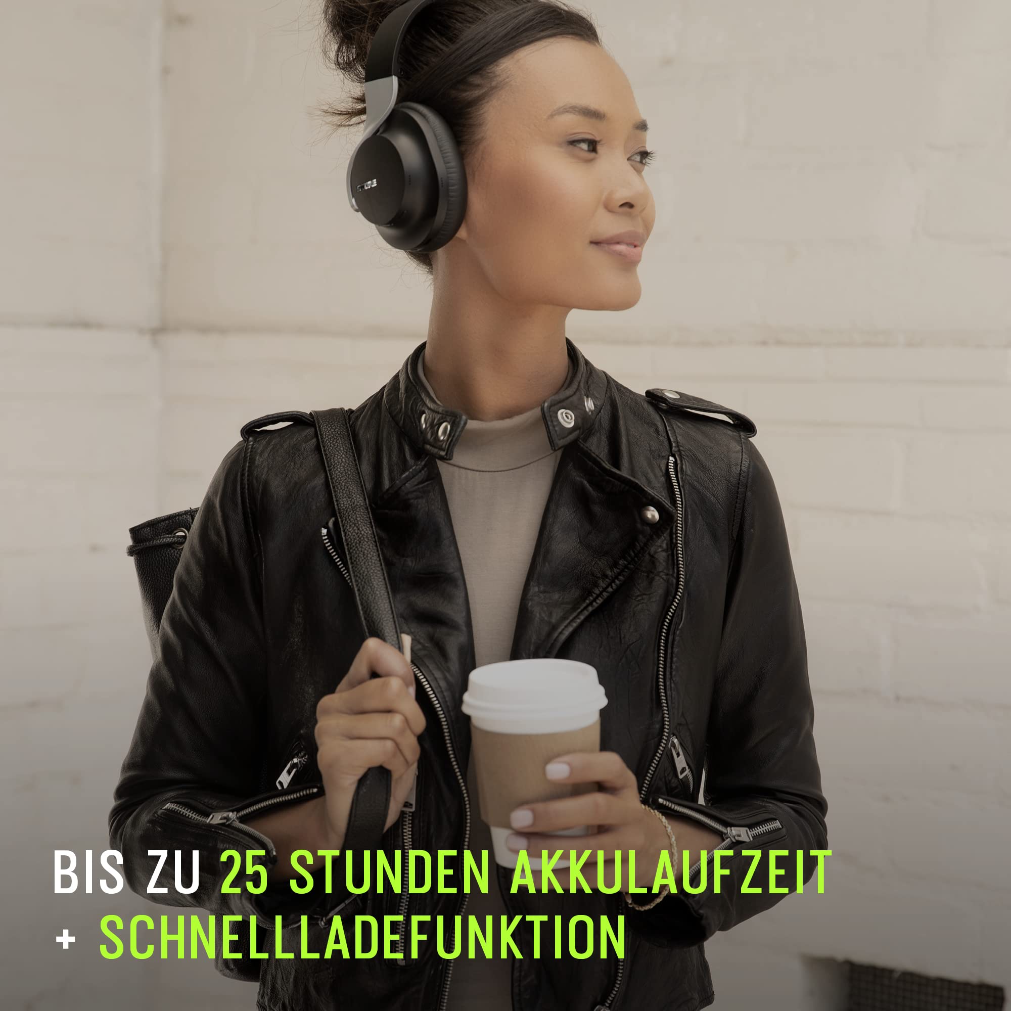 Shure AONIC 40 über Ohr -drahtlosen Bluetooth - Noise Cancelling mit Mikrofon, 25 -Stunden -Akkulaufzeit, iPhone und Android -kompatibel - Schwarz