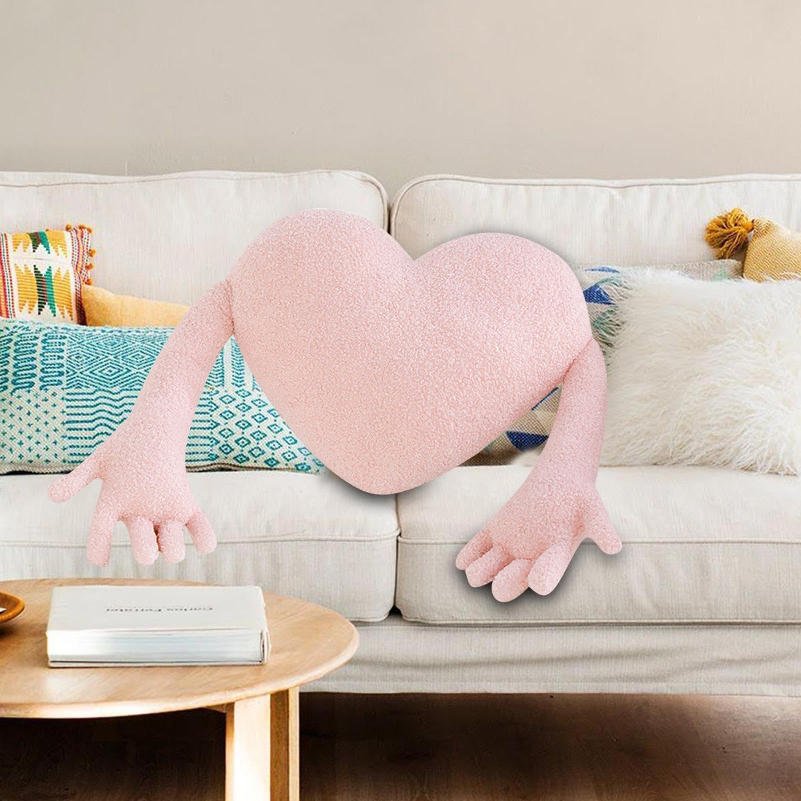 Amazon｜ハートぬいぐるみクッション、ふわふわハート腕枕、ハート型腕