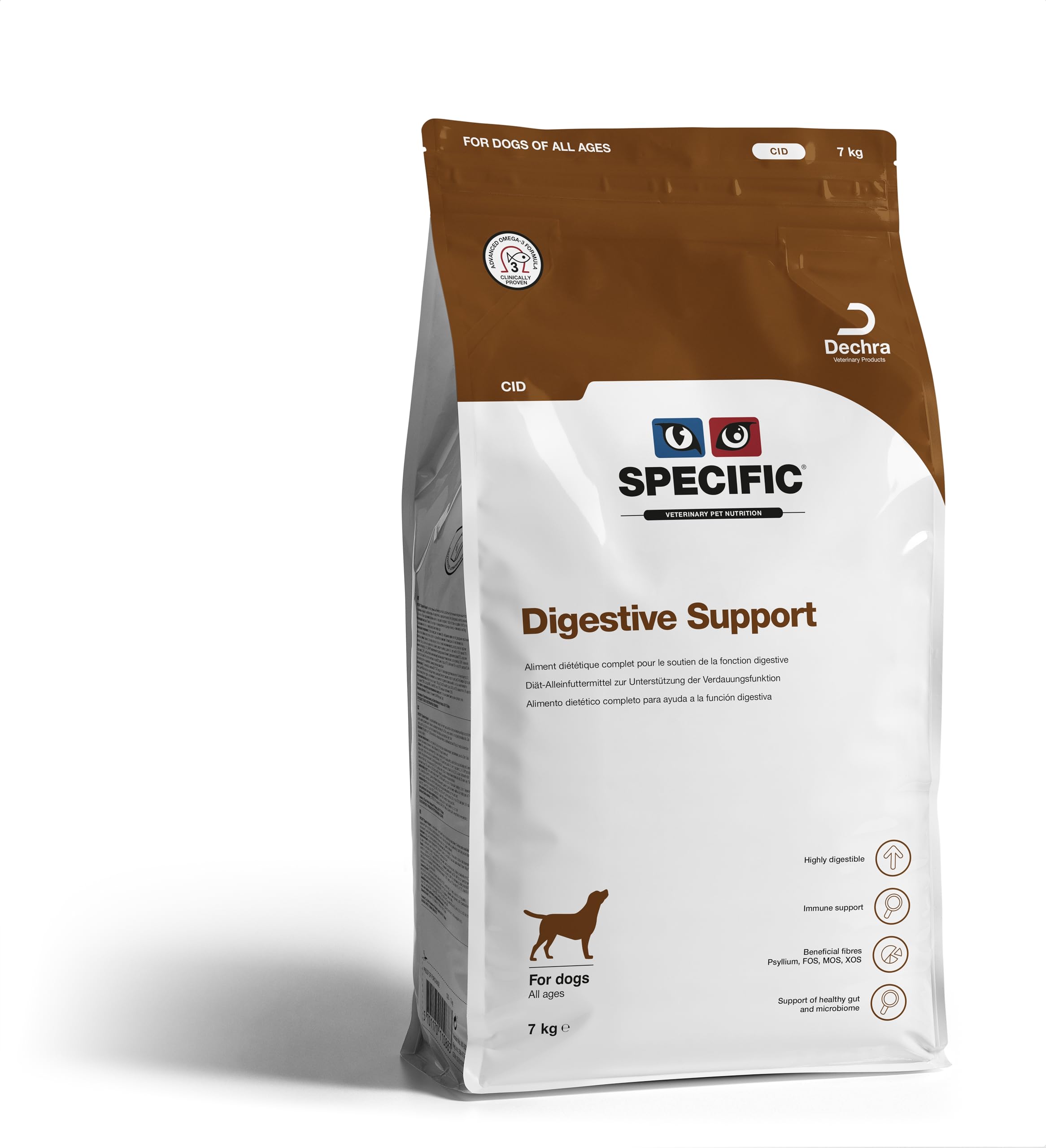 SPECIFIC® Digestive Support (CID) 7 Kg - Cibo secco per cani di tutte le età - Favorisce l'equilibrio della flora intestinale - Arricchito di postbiotici - DECHRA Veterinary Products