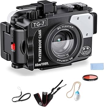 Amazon | Seafrogs 60m/195フィート 水中カメラハウジング オリンパス