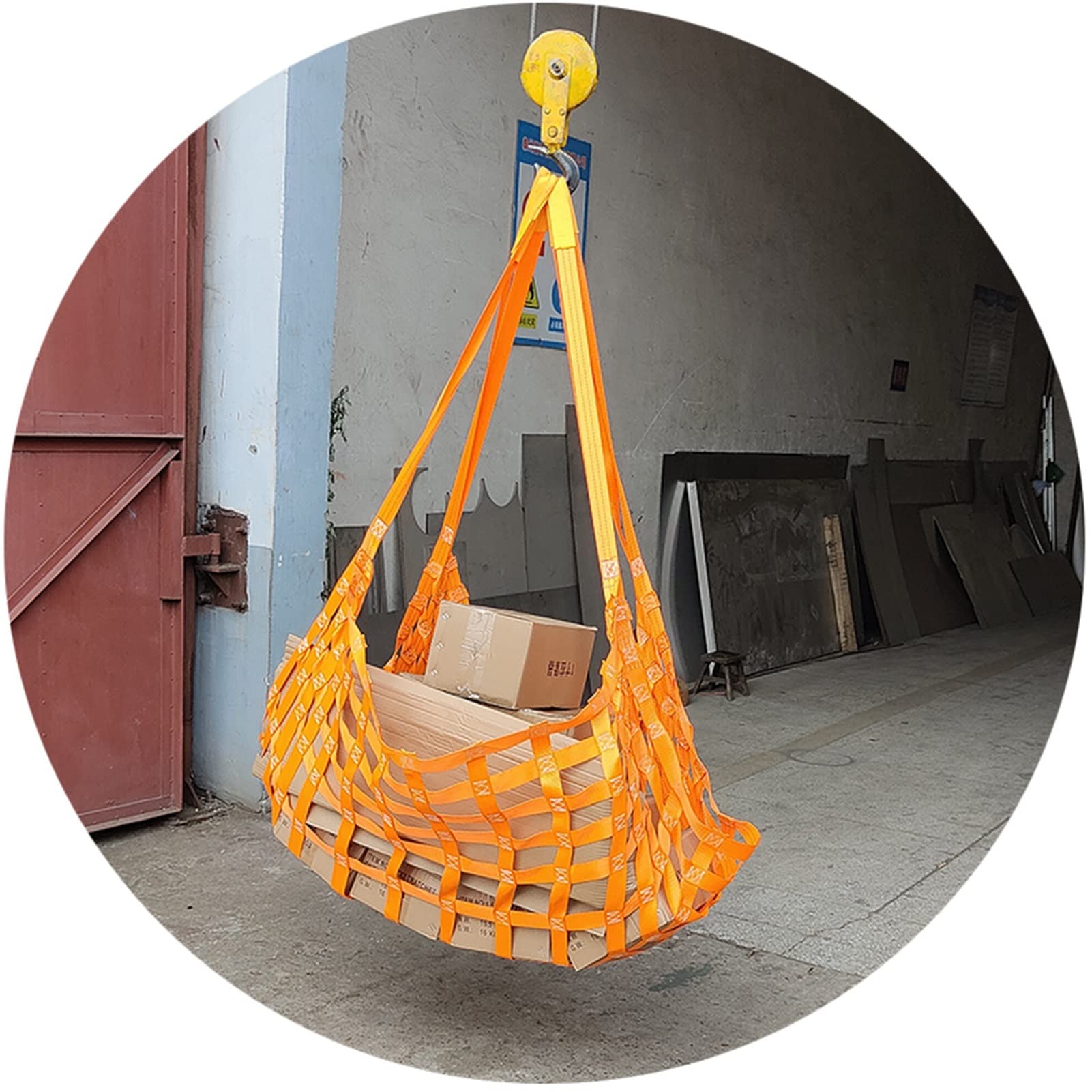 WQPMNYG Hoisting Lifting Nets,Heavy Duty Cargo Lifting Net Straps - 0.3-3.5 Ton Polyester Bungee Handling Straps for Construction, Rigging, Moving, Towing & Hoisting, Customizable Safety S