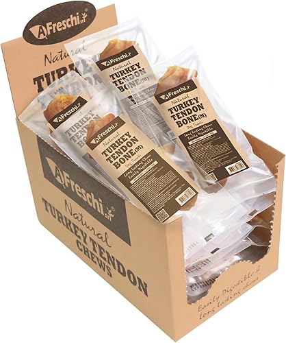Vista 12 de A Freschi srl Tendones de pavo para perros, alternativa al cuero crudo de larga duración, hipoalergénica, de calidad apta para humanos, masticables