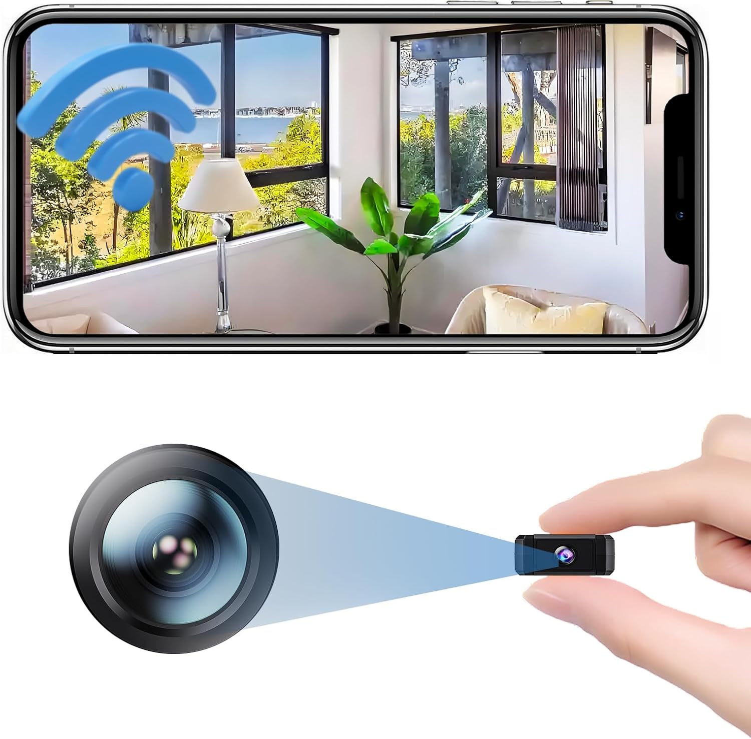 Mini Wireless Security Camera Small Home WiFi 1080P Micro 2025 HD Nanny Cam with Motion Detection,Cloud & SD Storage,Night Vision,Wide Angle Portable Tiny Cameras for Home Baby Office Indoor Outdoor black