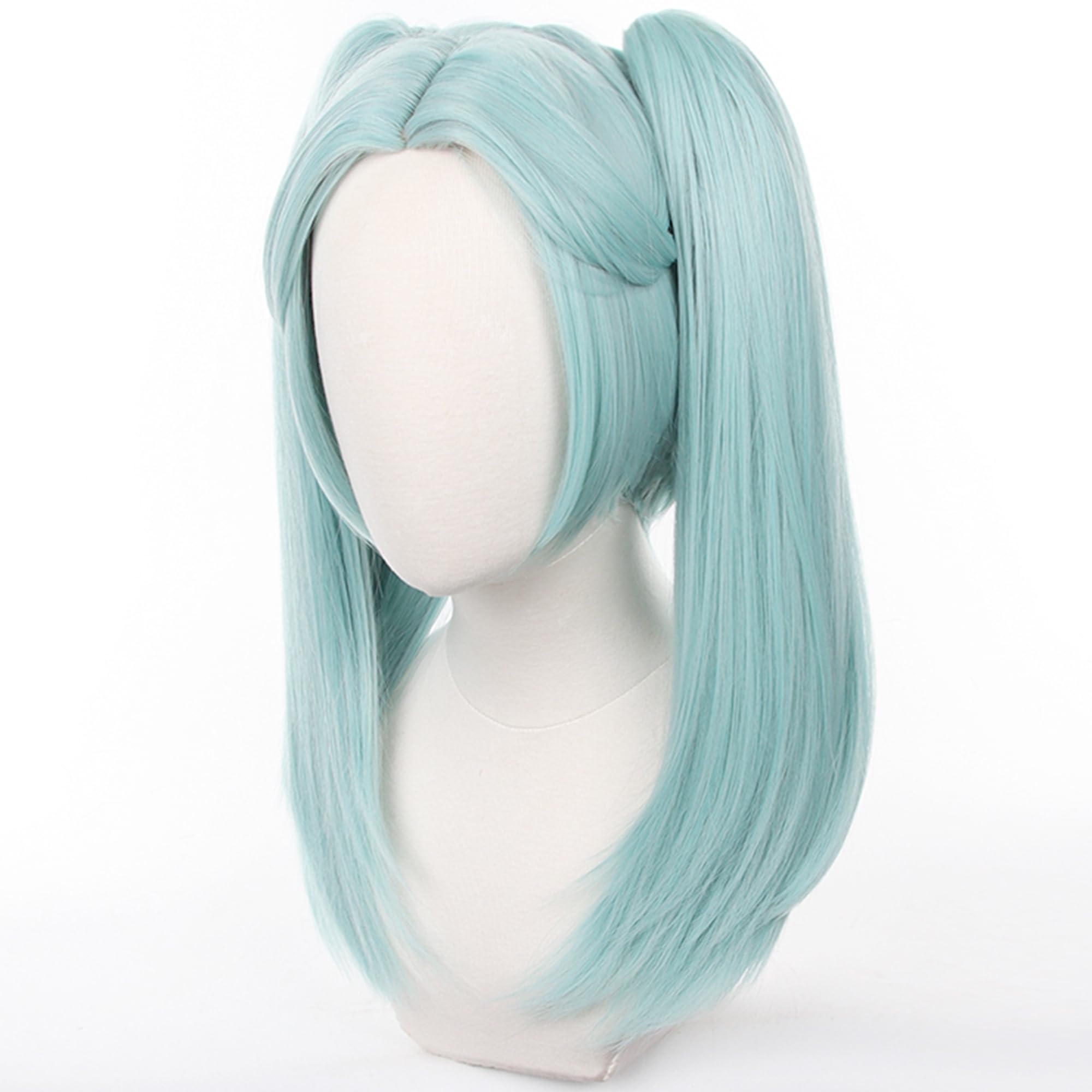 Green Double Ponytail Wig for Women Halloween Heat Resistant Synthetic Long Pigtail Costume Hairs Christmas Comic Con Replacement Wigs - Image 4