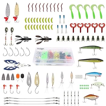 120 PCS Fishing Lures Set Mixed With Tackle Box, Including