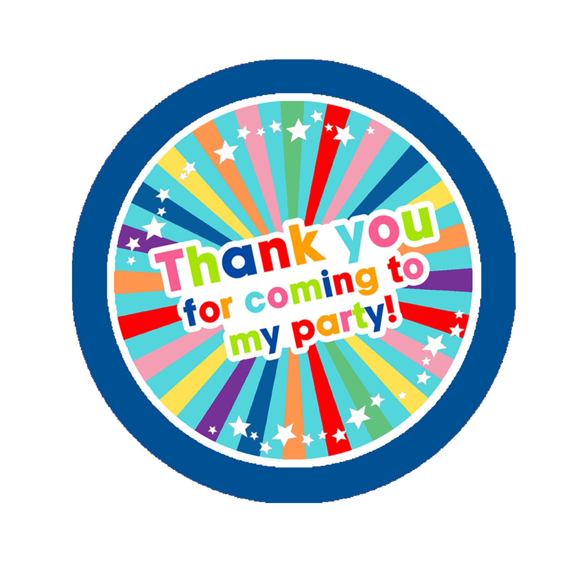 Treasured Forever Limited Blue Birthday Thank You Stickers Thank You For Coming To My Party Stickers For Sweet Cone Bags Favours Bright Fun