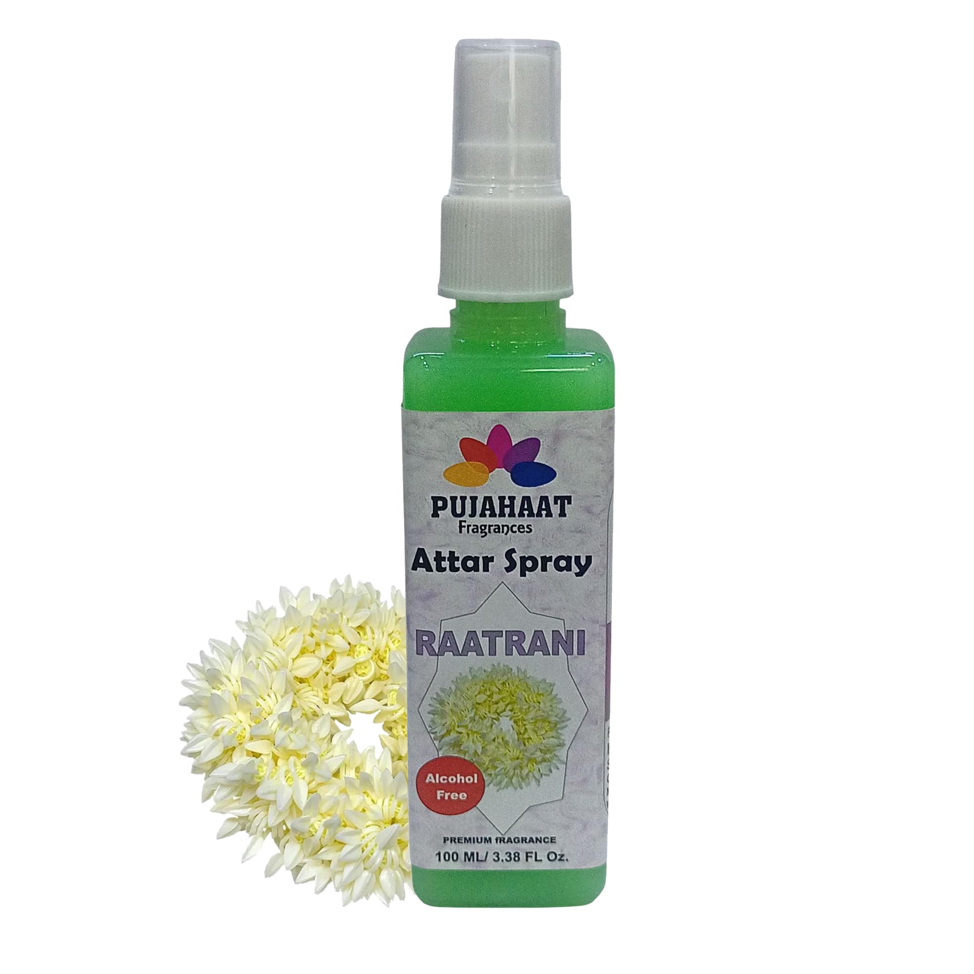 pujahaat raatrani | night queen attar spray | 100 ml non alcoholic spray | religious mist | air freshener, room mist, fabric & linen spray | perfect for prayers rooms, sofas, curtains, car