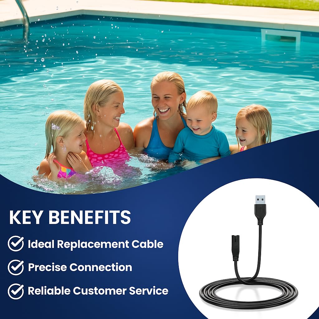 Cable USB de carga al vacío HeadSeal - Compatible con los modelos Intex 28620, 28620AV, 28620CC, 28620NP, 28626, 28626AD, 28626AE, 28626AH, 28626AI, 28626AJ, 28626AV - Cable de repuesto duradero