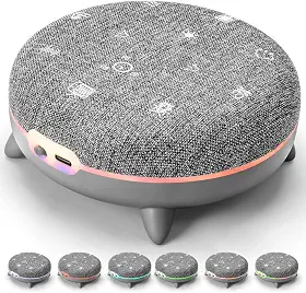 Aparelho Ruido Branco, Máquina de Ruído Branco, Máquina de Som Portátil com 7 Sons Calmantes, Temporizador de Som para Dormir e Luz Noturna