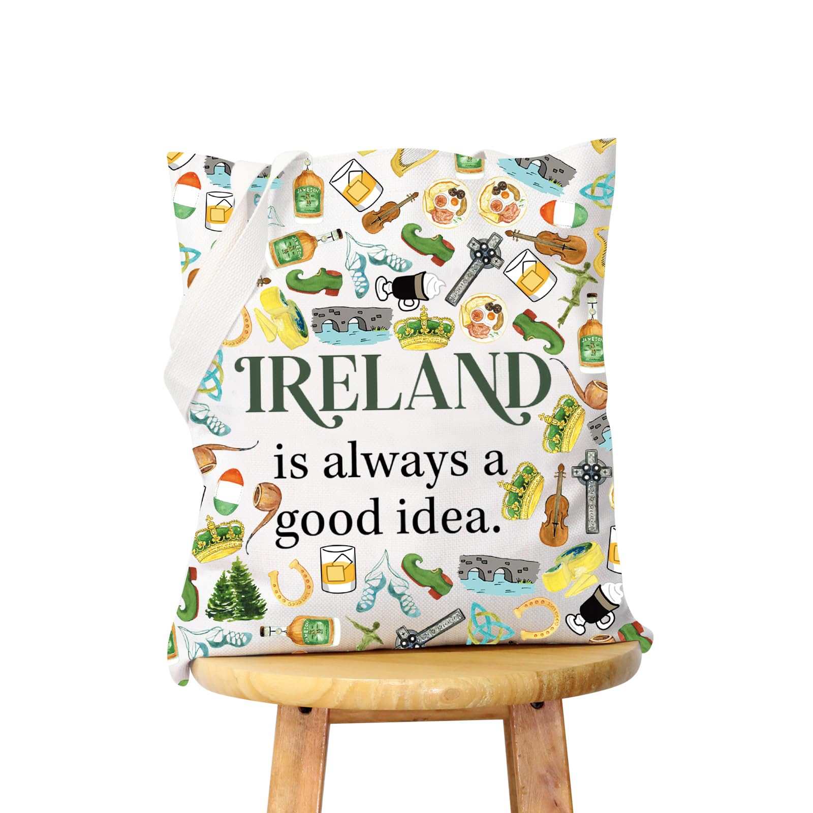 WCGXKO Ireland Trip Gift: Ireland Lover Zipper Pouch Makeup Bag (Idea Tote)