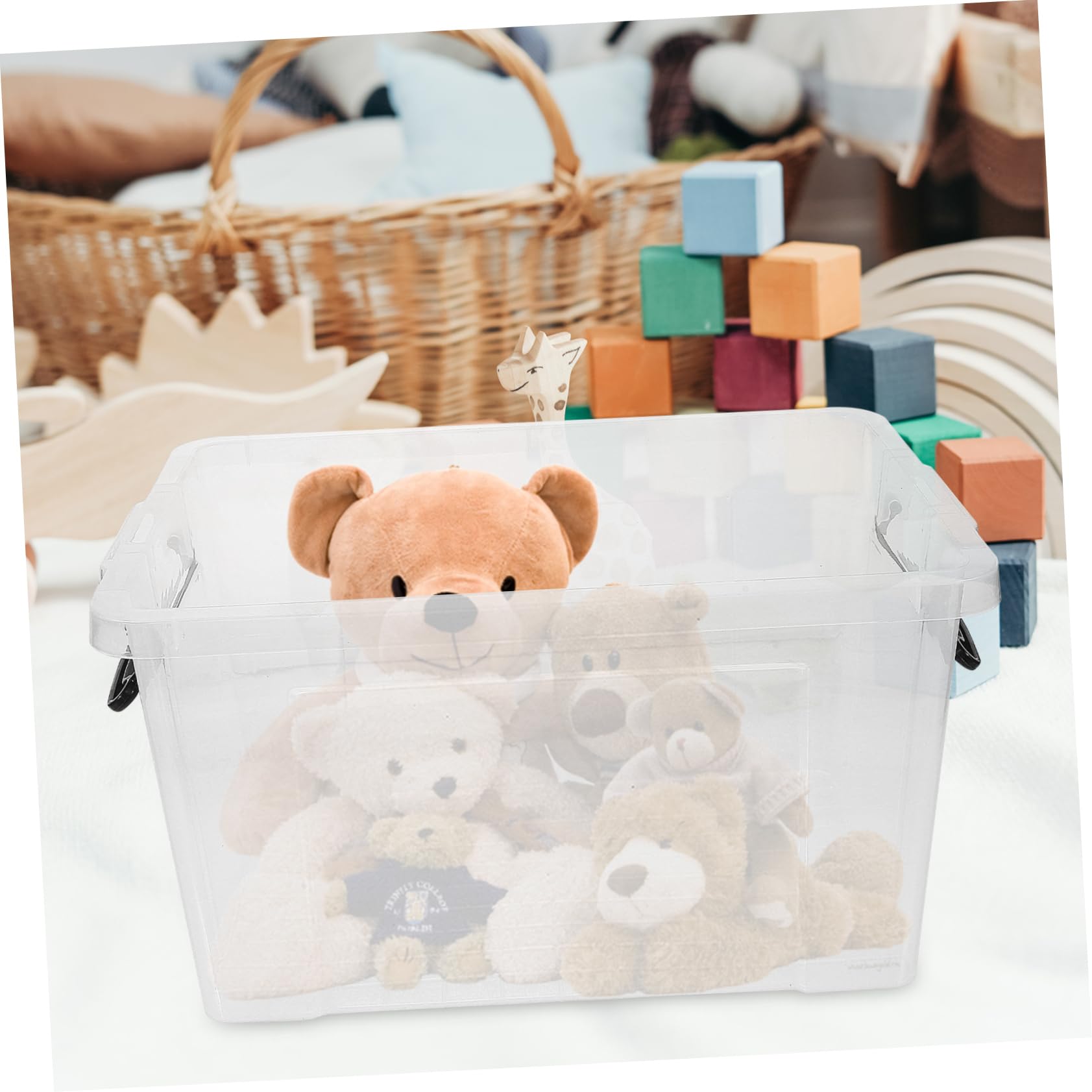 STOBAZA Aufbewahrungsbox Mit Deckel Aus Kunststoff Organizer Für Bett Groß Für Kleidung Und Kleinteile Stabil Und Wiederverwendbar