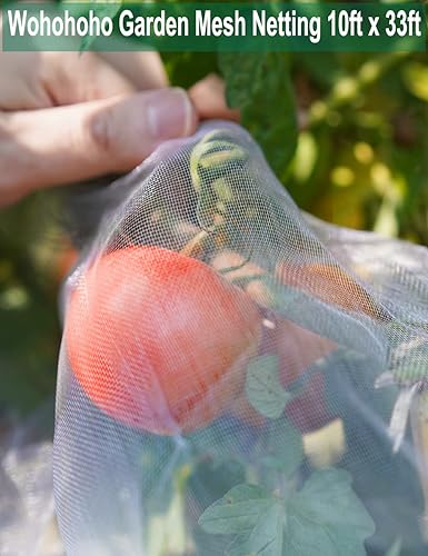 Miniatura 2 de Wohohoho Red de malla para insectos de jardín, 10 pies x 32 pies (9.8 ft x 32.8 ft), cubiertas ultra finas de 0.039 in para protección del jardín.