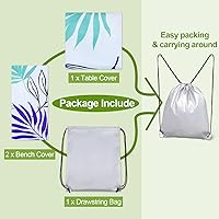 Vista 75 de Play Tailor - Mantel para mesa de pícnic con cubiertas para bancas, impermeable y a prueba de viento con bolsa de cordón, ajustable a mesas y bancas