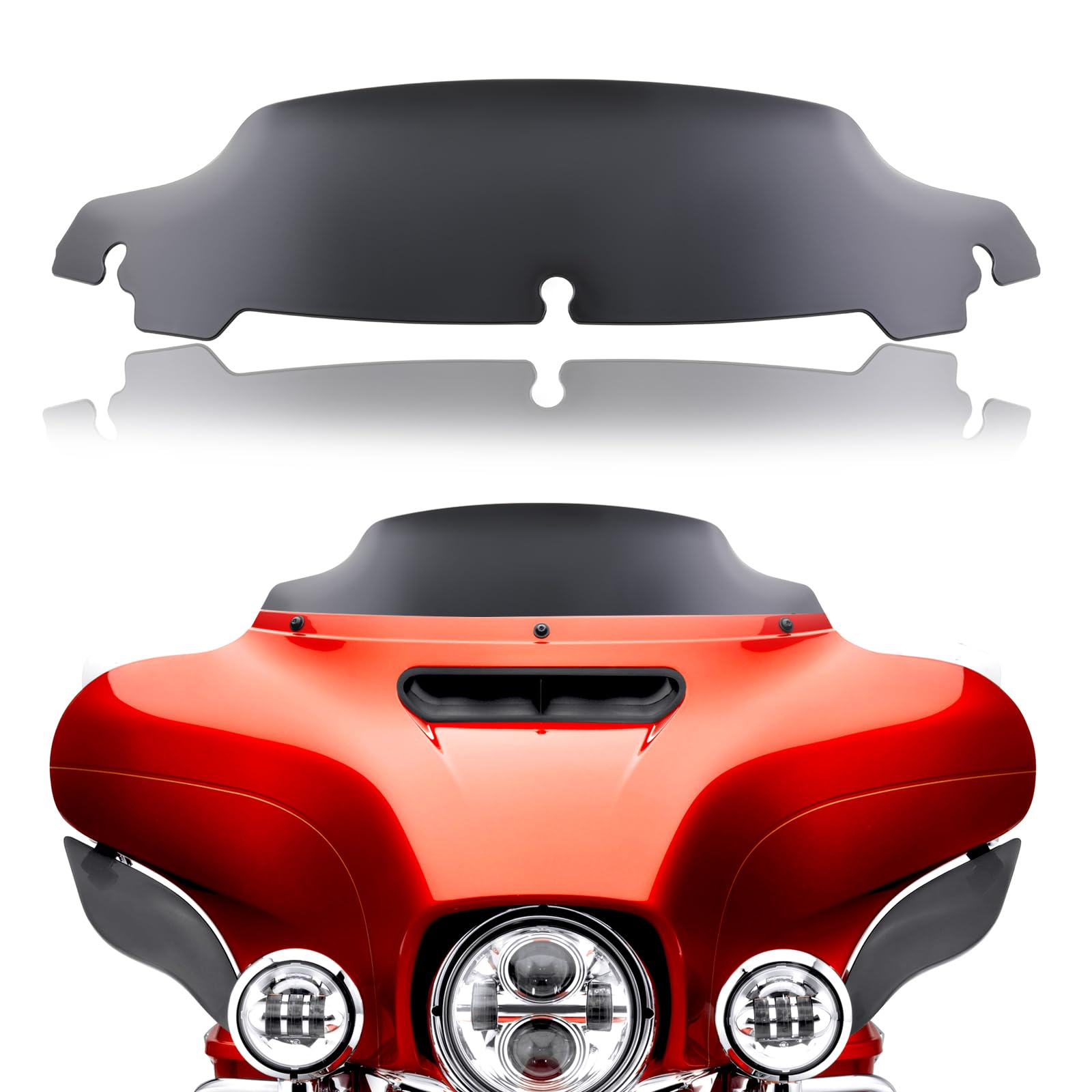 JMTBNO Parabrezza Onda Nero 11,4 cm Compatibile per Harley Davidson Touring Street Glide/Electra Glide/Ultra Limited/Tri Glide FLHT FLHX FLHXS FLHTK 2014-2024