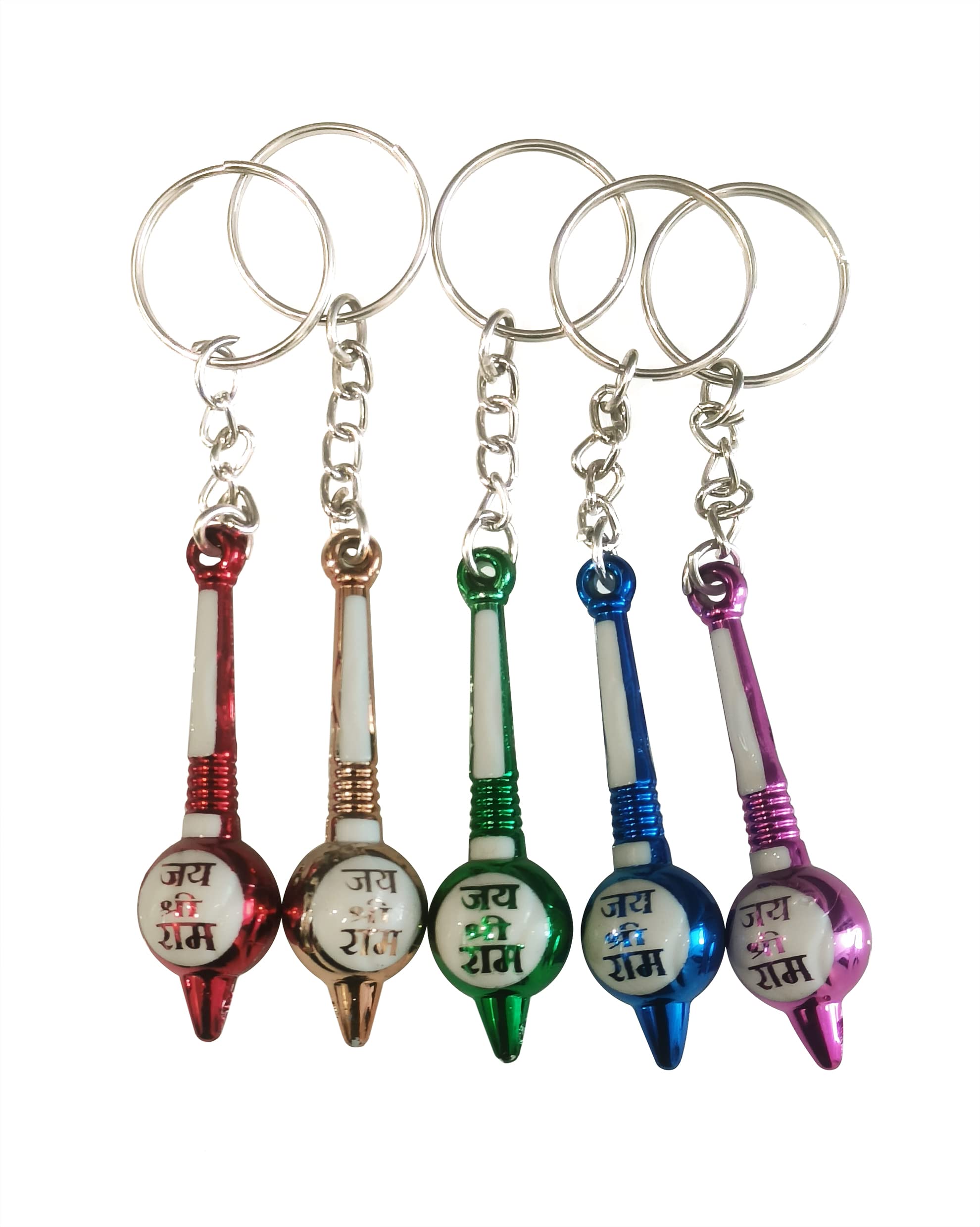 Men Style Lord Hanuman Bajirangbali Gada Metal Keychain & Keyring for Bikes Cars Bags Home Cycle Men Women Boys and Girls (Pack Of 5)-image-45