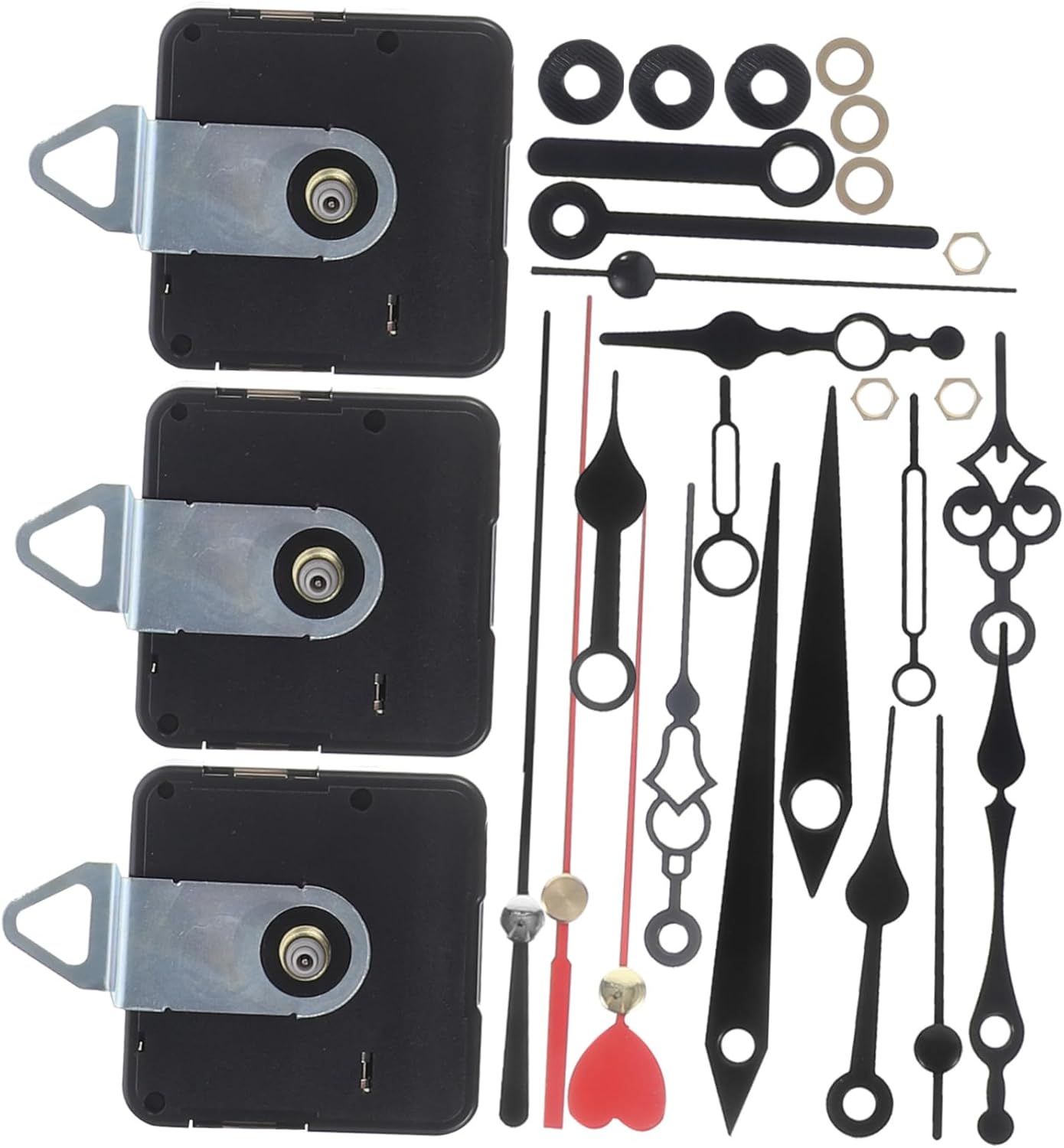 Mikikit 4sets Clock Mechanism Kit Replaceable Wall Clock Movement Parts for Custom Craft Projects Lightweight and Hands