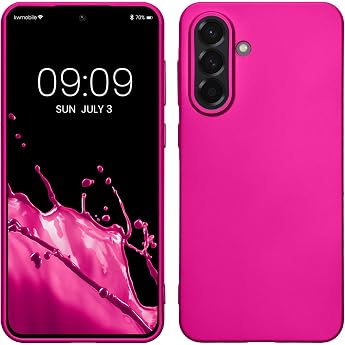 kwmobile Mobile Phone Case for Samsung Galaxy A56 5G Case - Silicone Case Metallic Shimmer - Protective Cover - Metallic Pink