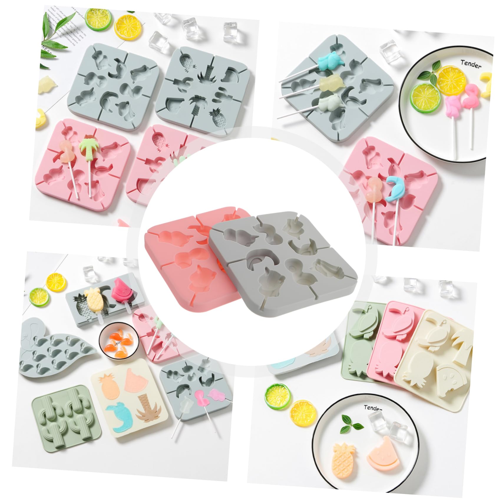 Amosfun 5 Ensembles Moule Flamant Rose Moules À Glaçons Outil De Fabrication De À Bricolage À Pour La Maison À Glace Gel De Silice 2 Pièces * 5