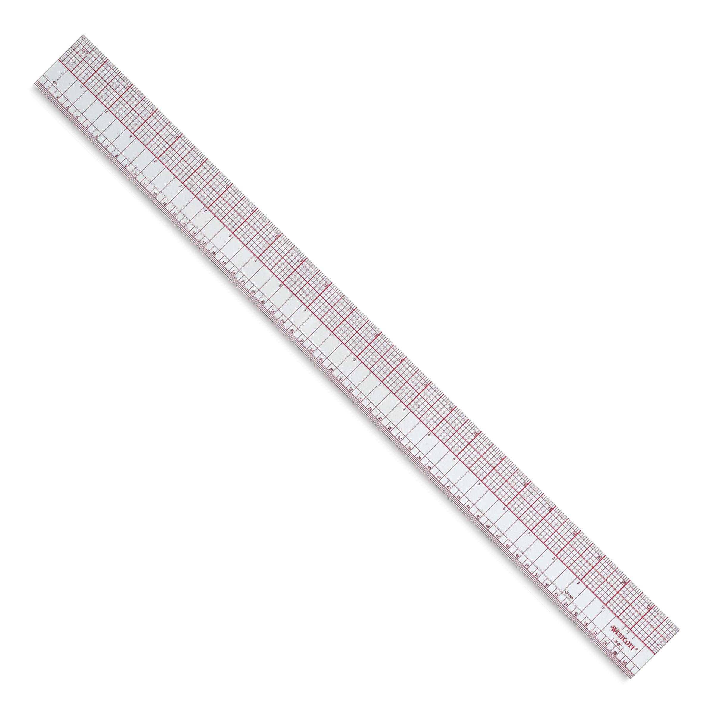 Westcott Inglés/métrica Regla, 24 ", transparente (B-97)