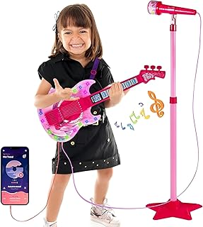 مجموعة موسيقية للأطفال - مجموعة جيتار وميكروفون مبتكرة لتشجيع الخيال والتفاعلات الموسيقية الممتعة