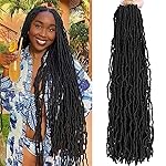 7 Packs Soft Locs Crochet Hair Pre Looped 30 Inch Faux Locs Crochet Braids Goddess Locs Dreadlocs Synthetic Hair For Black Women (1B, 30 Inch (Pack of 7))