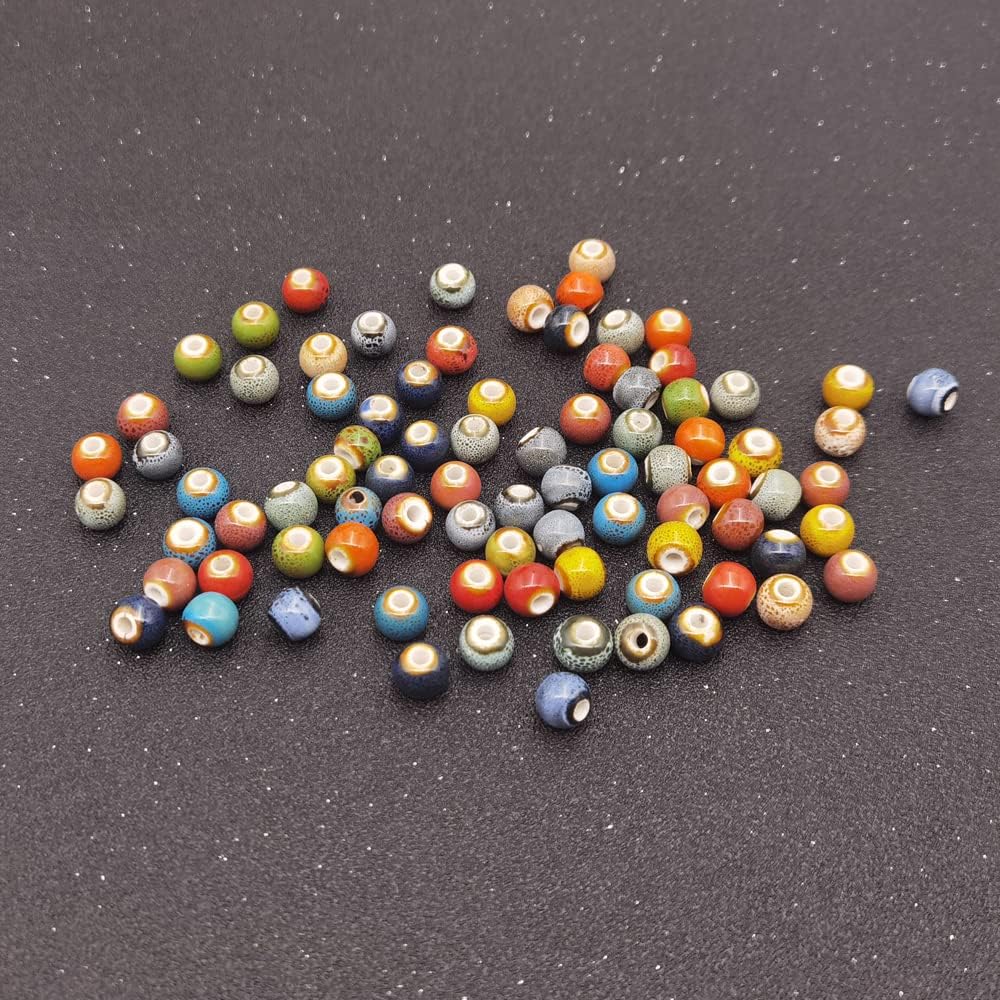 INSPIRELLE 180 Pieces Porcelain Beads Chinese Round Ceramic Beads 8mm for Handmade Jewelry Making Bracelets Necklace Making, Leopard - Image 6
