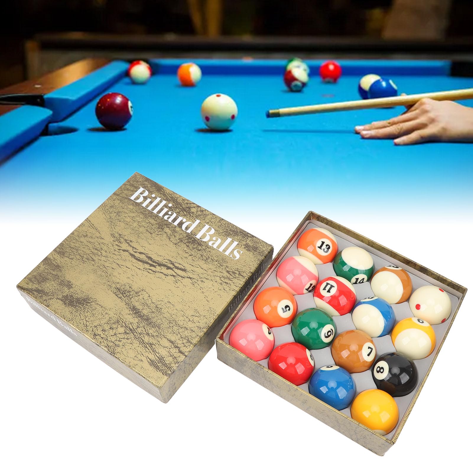 Set di Palline da Biliardo, 16 Pezzi Palla da Biliardo in Resina 5,72 cm Palle da Biliardo per Giochi L'intrattenimento
