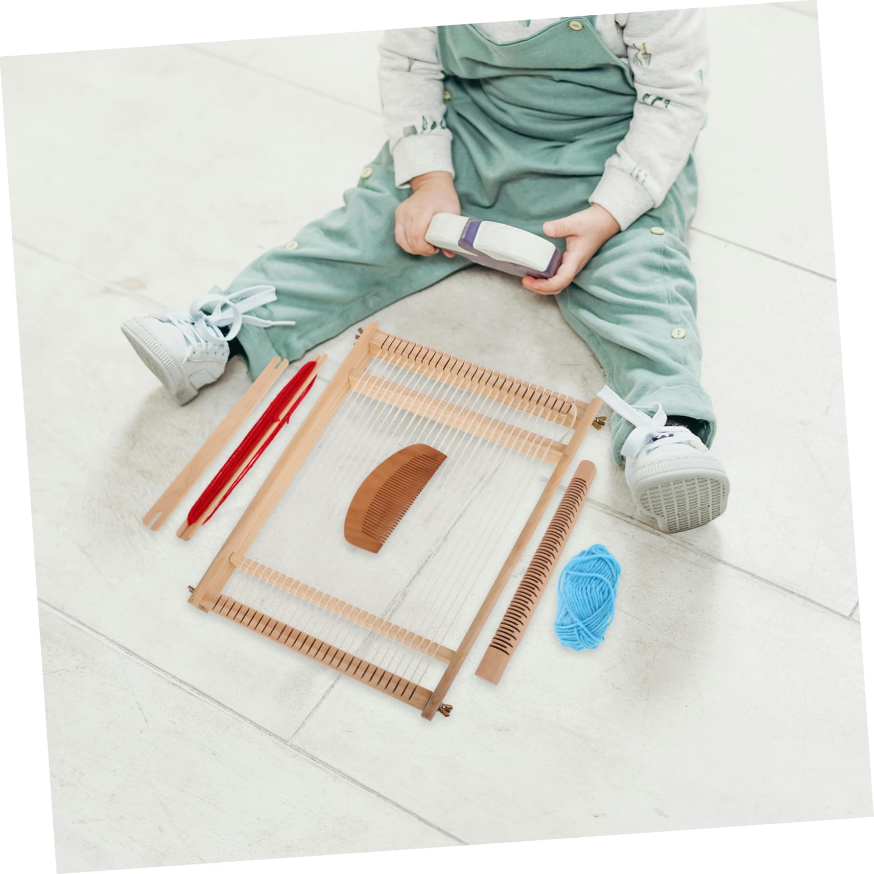 Ipetboom Telar Manual de Madera Herramienta de Tejido DIY para Principiantes y Niños, Fácil Montaje y Uso Versátil en Clases de Manualidades