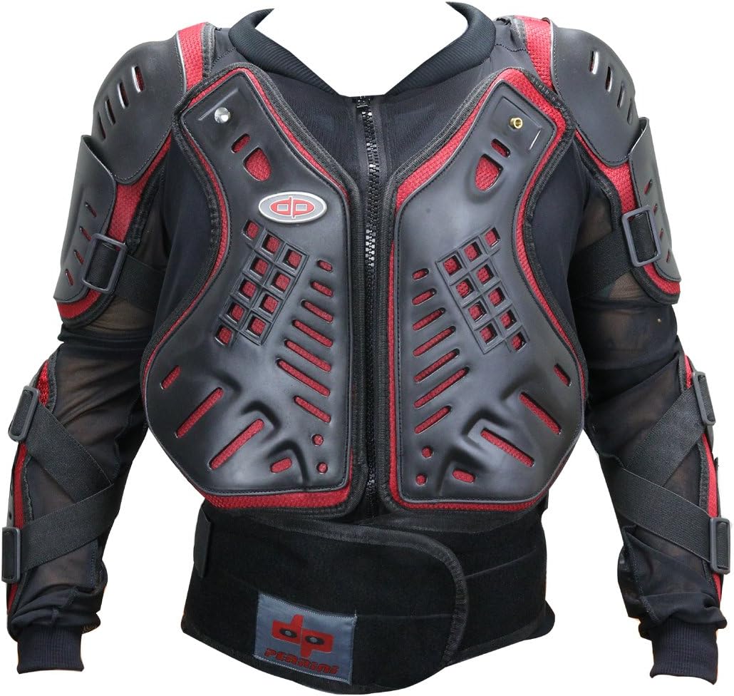 Red & Black CE Approved Full Body Armor Motorcycle Jacket