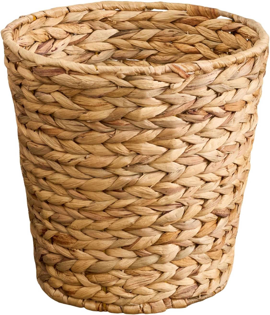 Isidore Water Hyacinth Storage Basket and Planter, Round Woven Design, 11 x 11 x 11 inches, Natural Brown