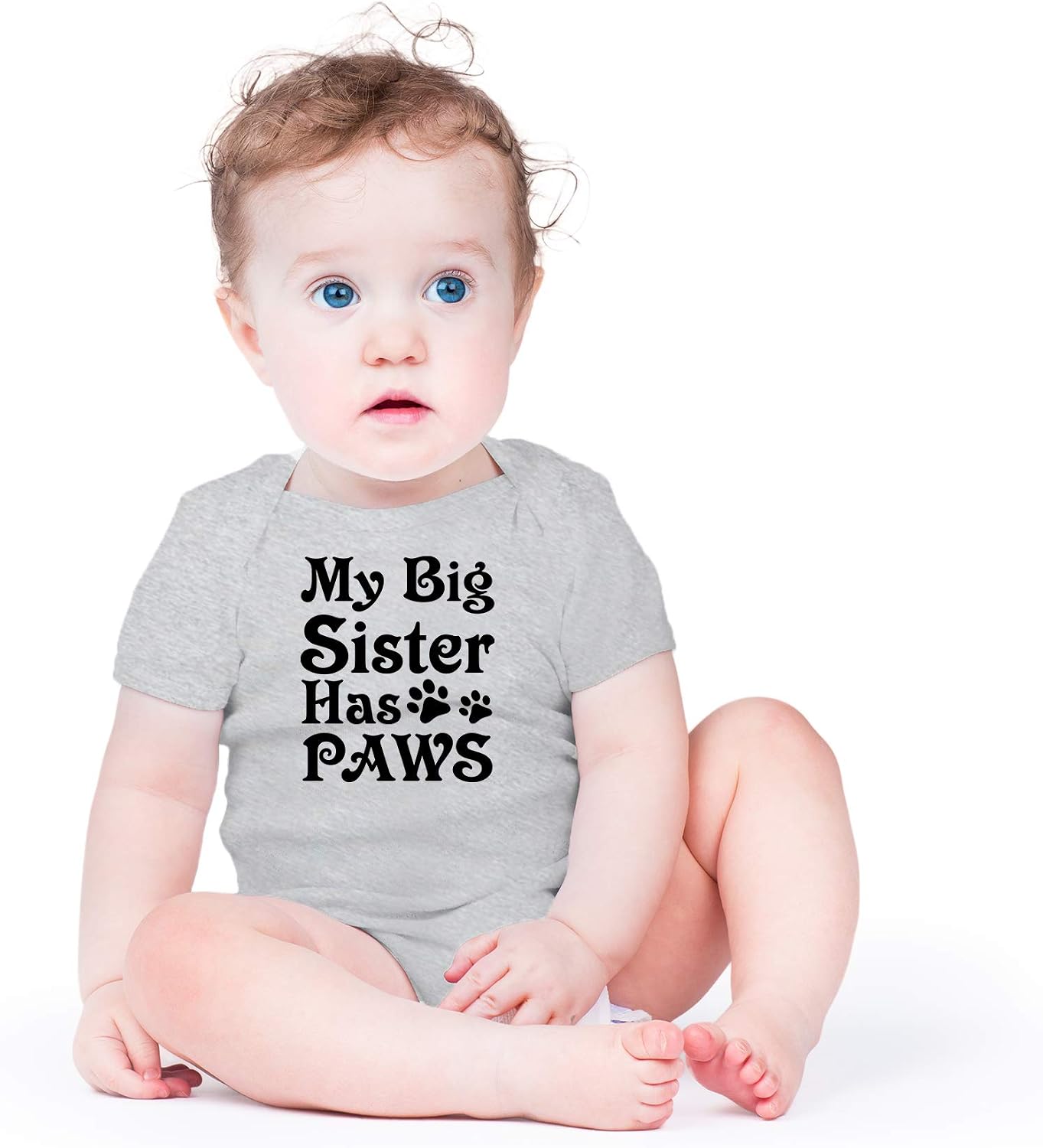 AW Fashions My Big Sister Has Paws Baby Bodysuit Cute Newborn Girl Outfits Funny Romper Baby Boy Clothes