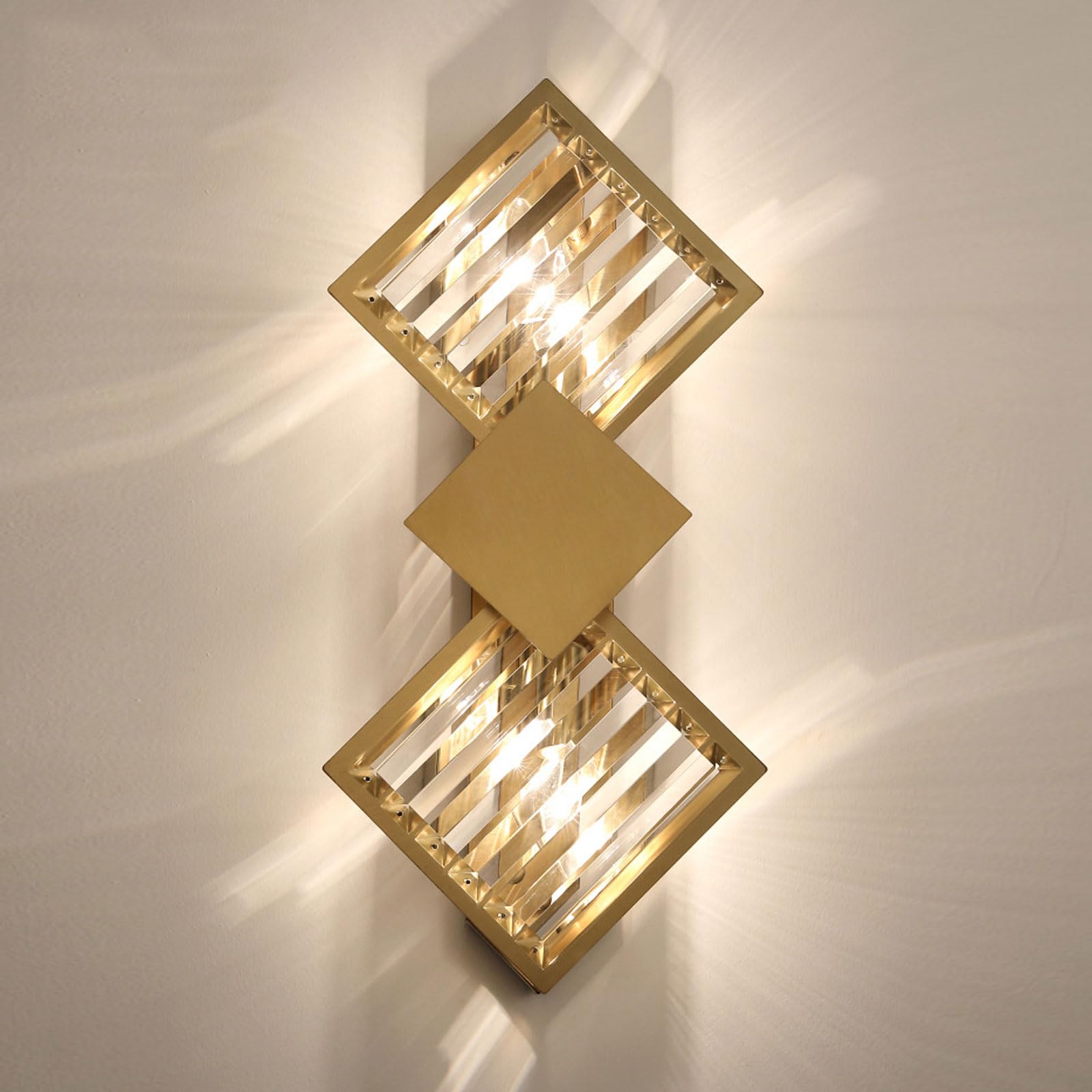 AWEITG Nordic Style Wall Lamp Crystal Lampshade - Elegant Indoor Mount Light for Living Rooms and More(A-2)