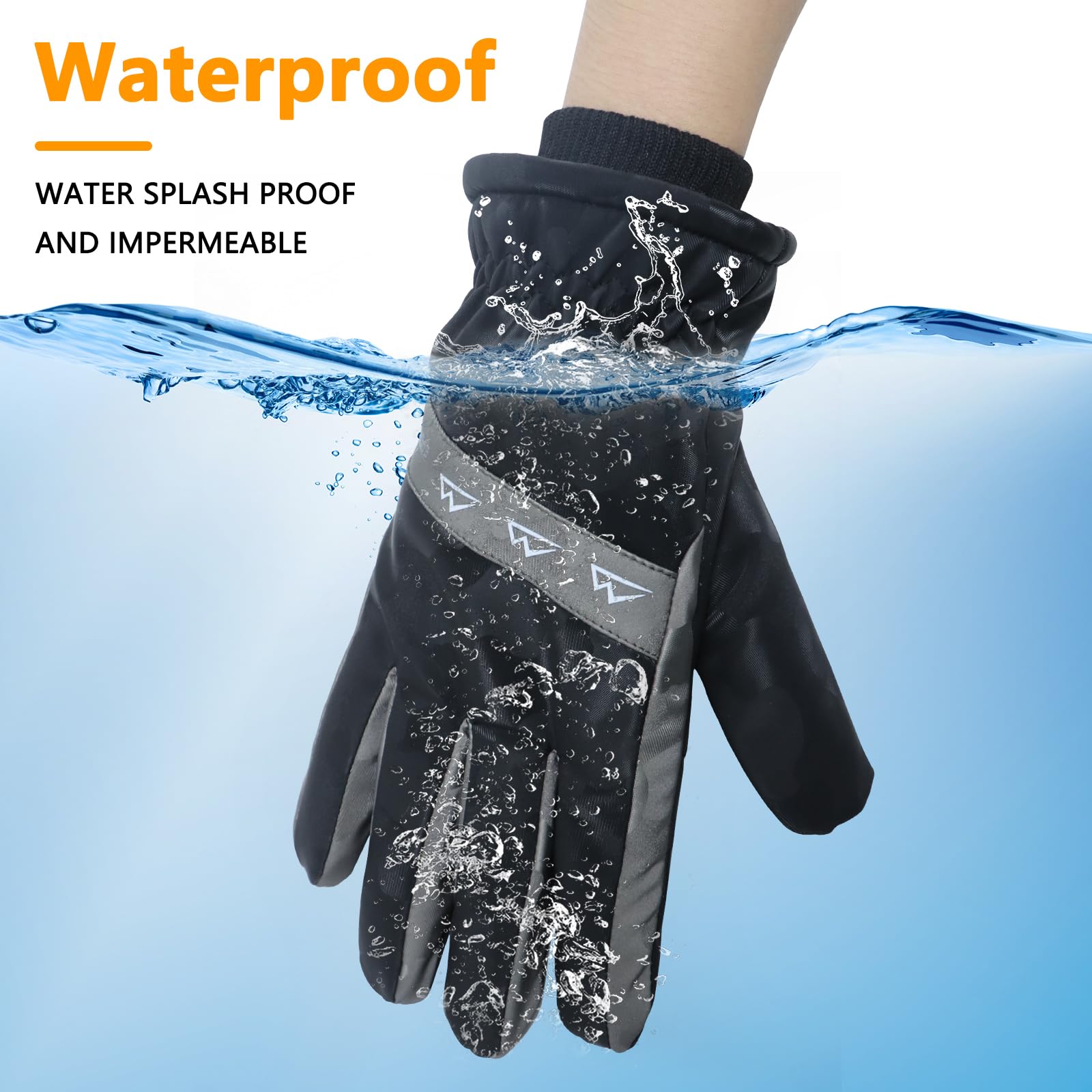seenlast Gants Chauffants Homme Femme, Gants Chauffants Fins avec Batterie 7,4V 2200mAh Rechargeable, 3 Températures Réglables, Écran Tactile, Heated Gloves Chauffe Mains pour Ski Moto Randonnée