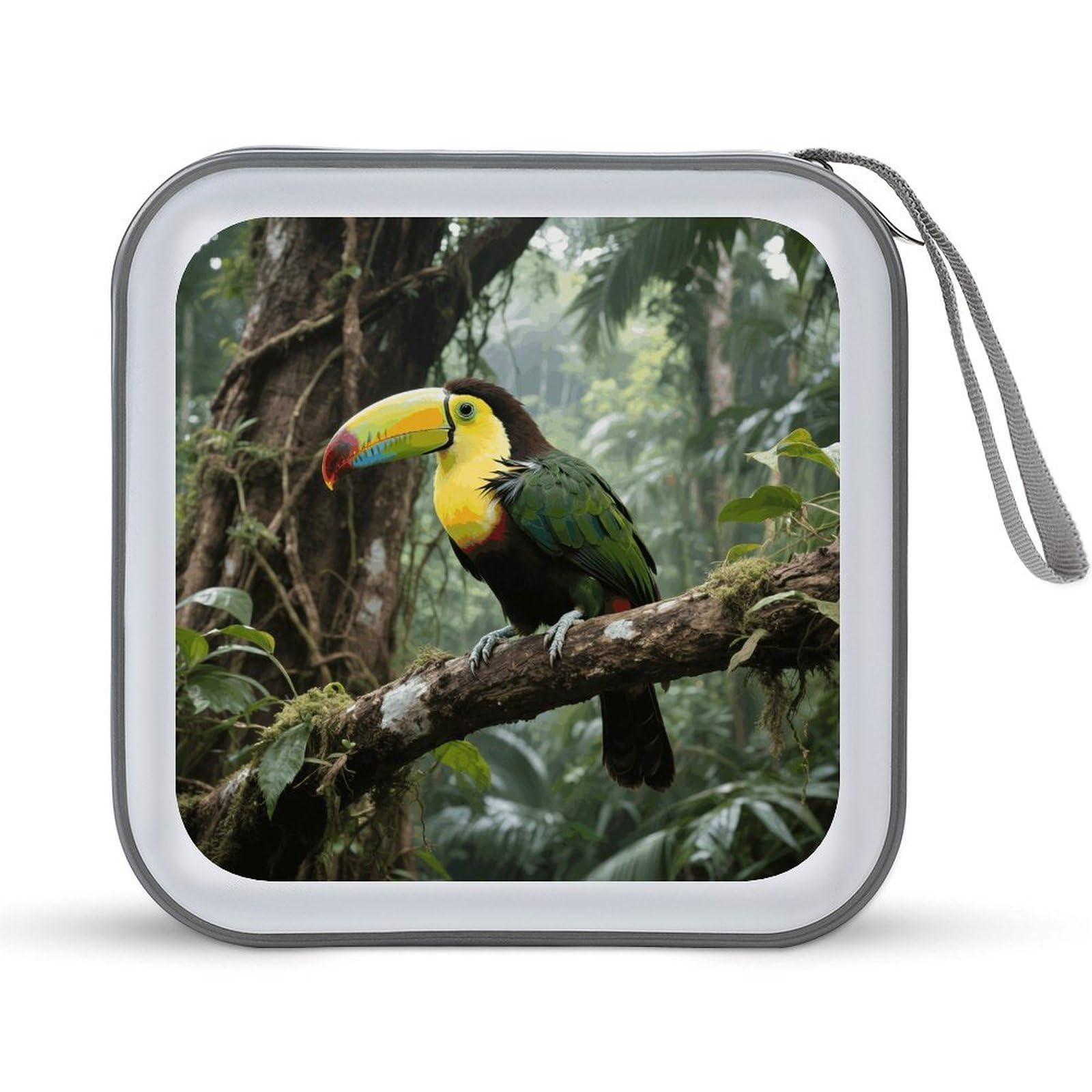 VstaDank Parrot Bird DVD Case With Zipper Portable CD Case Hardshell DVD VCD Binder Storage Box EVA Protective Blu-ray Wallet 40 Capacity CD Wallet Movie Music Media Disc Wallets