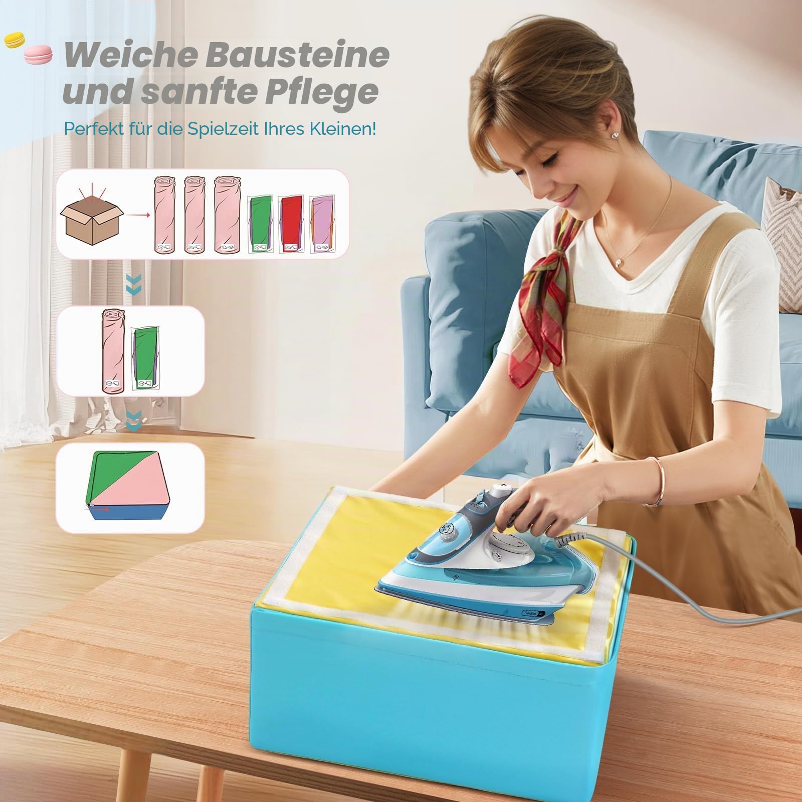 Klettersteine für Kleinkinder 6er Set Schaumstoff-Bausteine weiche Kletterblöcke für Kinder ab 1 Jahr, Stapelspielzeug zur Förderung von Balance & Koordination,Indoor Spielzeug für Zuhause