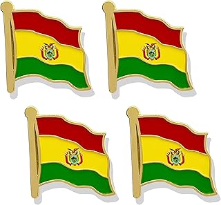 stidsds Bolivia Flag Pin - Bolivia Flags Pins Lapel Bolivian Flag Enamel Lapel Pin Men Women Suit & Waving Patriotic Metal Badge Souvenir Hat Backpacks Decoration(4 Pack)