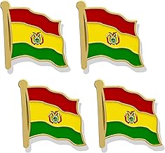 stidsds Bolivia Flag Pin - Bolivia Flags Pins Lapel Bolivian Flag Enamel Lapel Pin Men Women Suit & Waving Patriotic Metal Badge Souvenir Hat Backpacks Decoration(4 Pack)